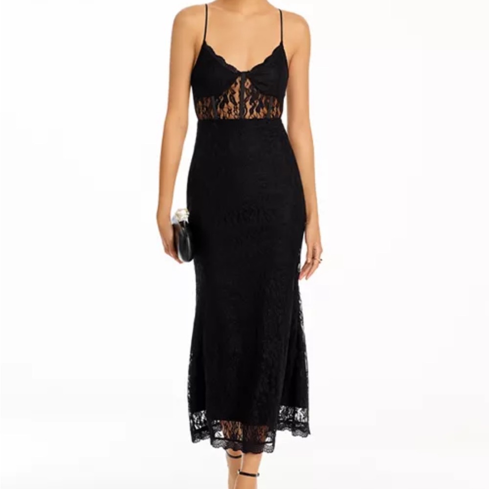 Aqua lace midi dress